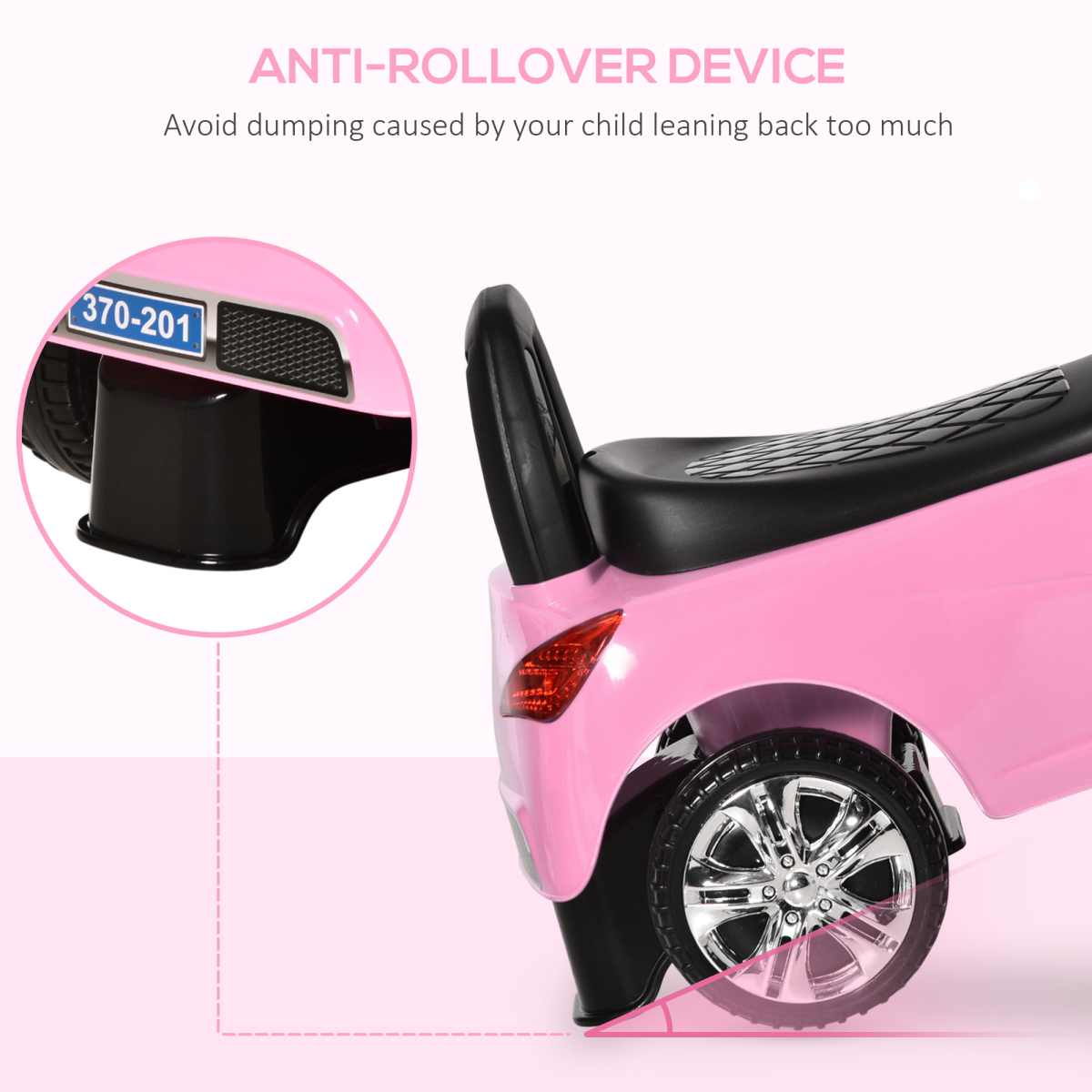 Pink Toddler Ride-On Car - Foot-to-Floor Walker with Music & Storage