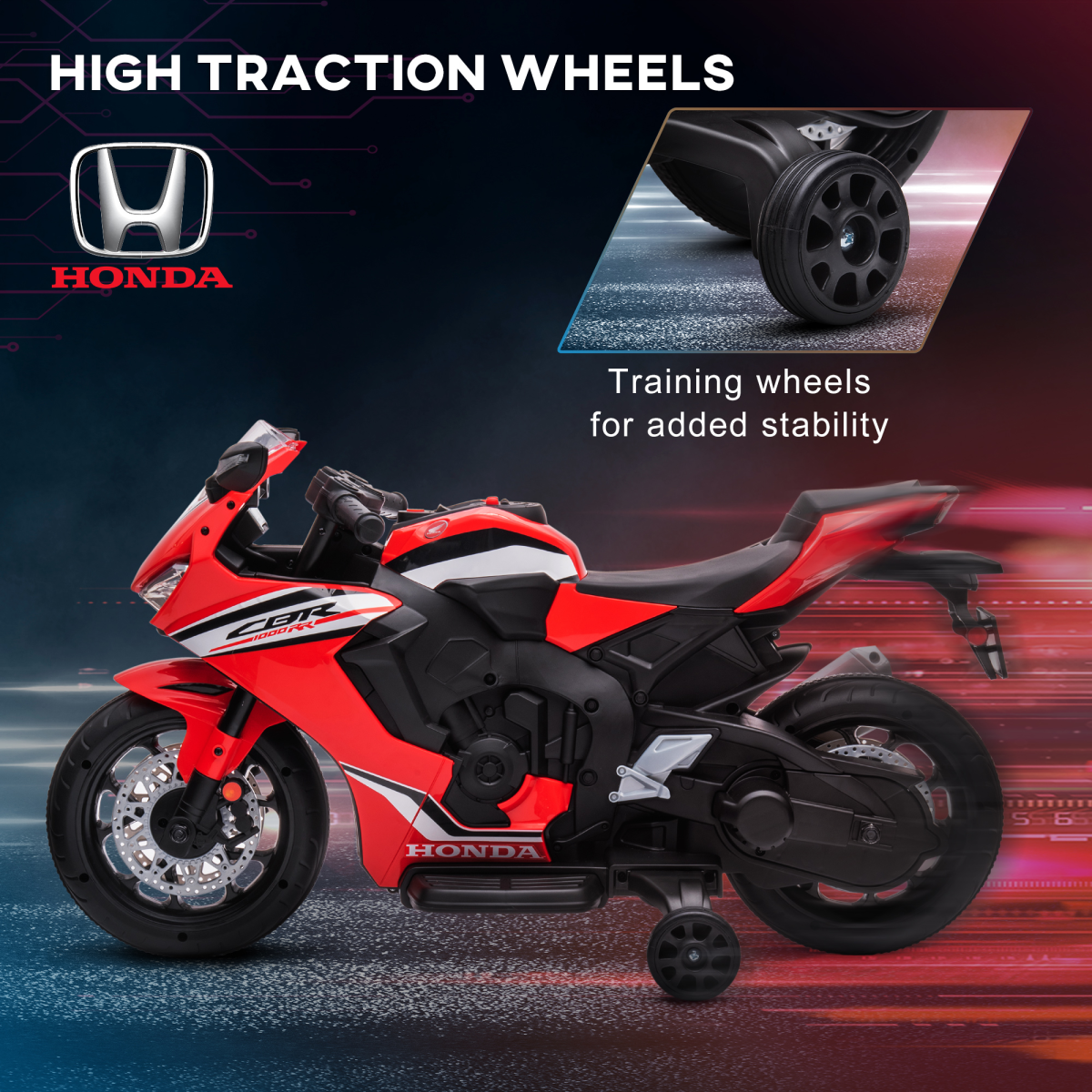 Honda 6V Kids Electric Motorbike Ride-On for Ages 3-5 - Red