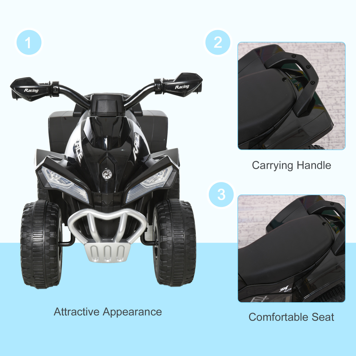 No Power Quad Toddler Ride on Car Foot-to-Floor Sliding