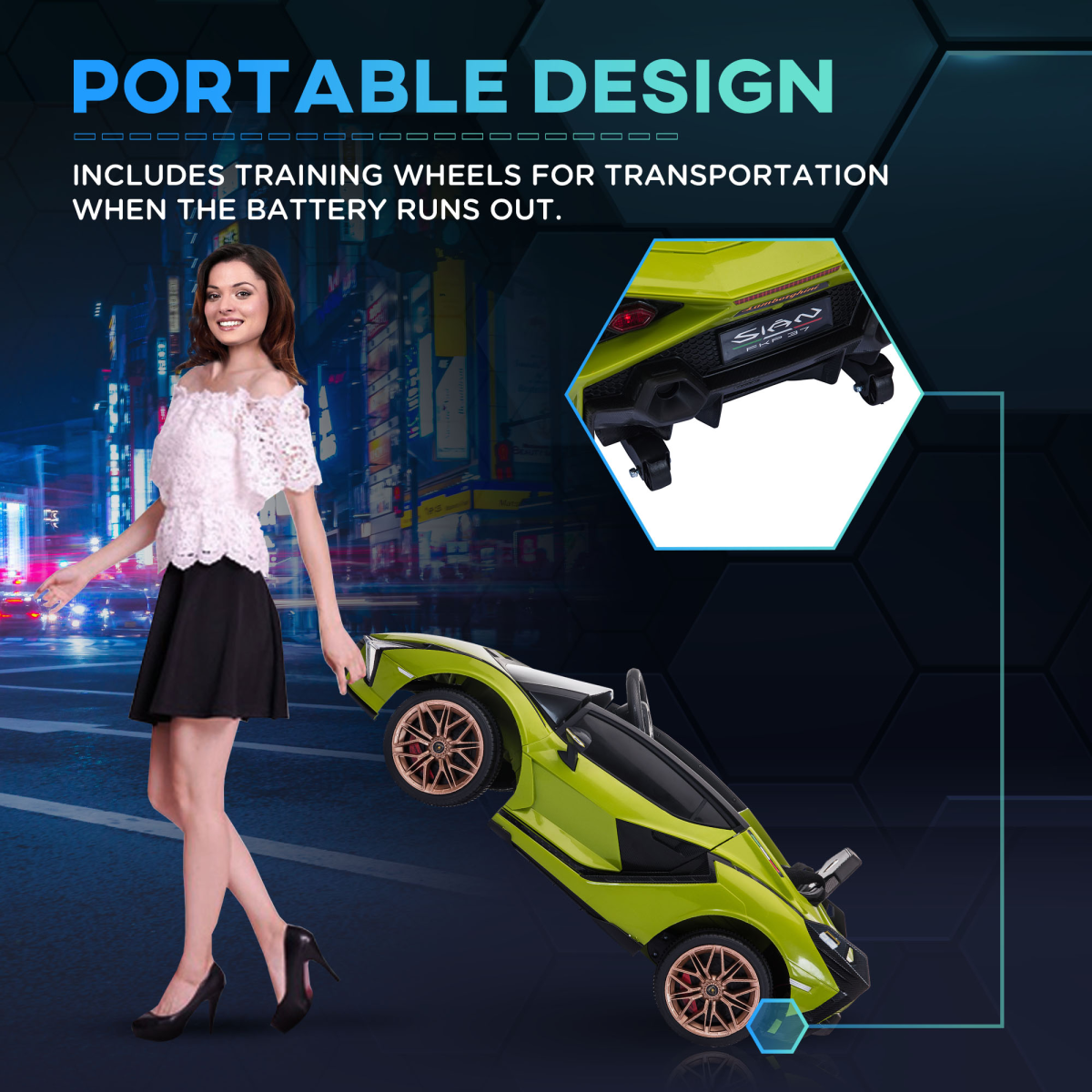 Lamborghini SIAN 12V Kids Electric Ride On Car Toy w/ Remote Control