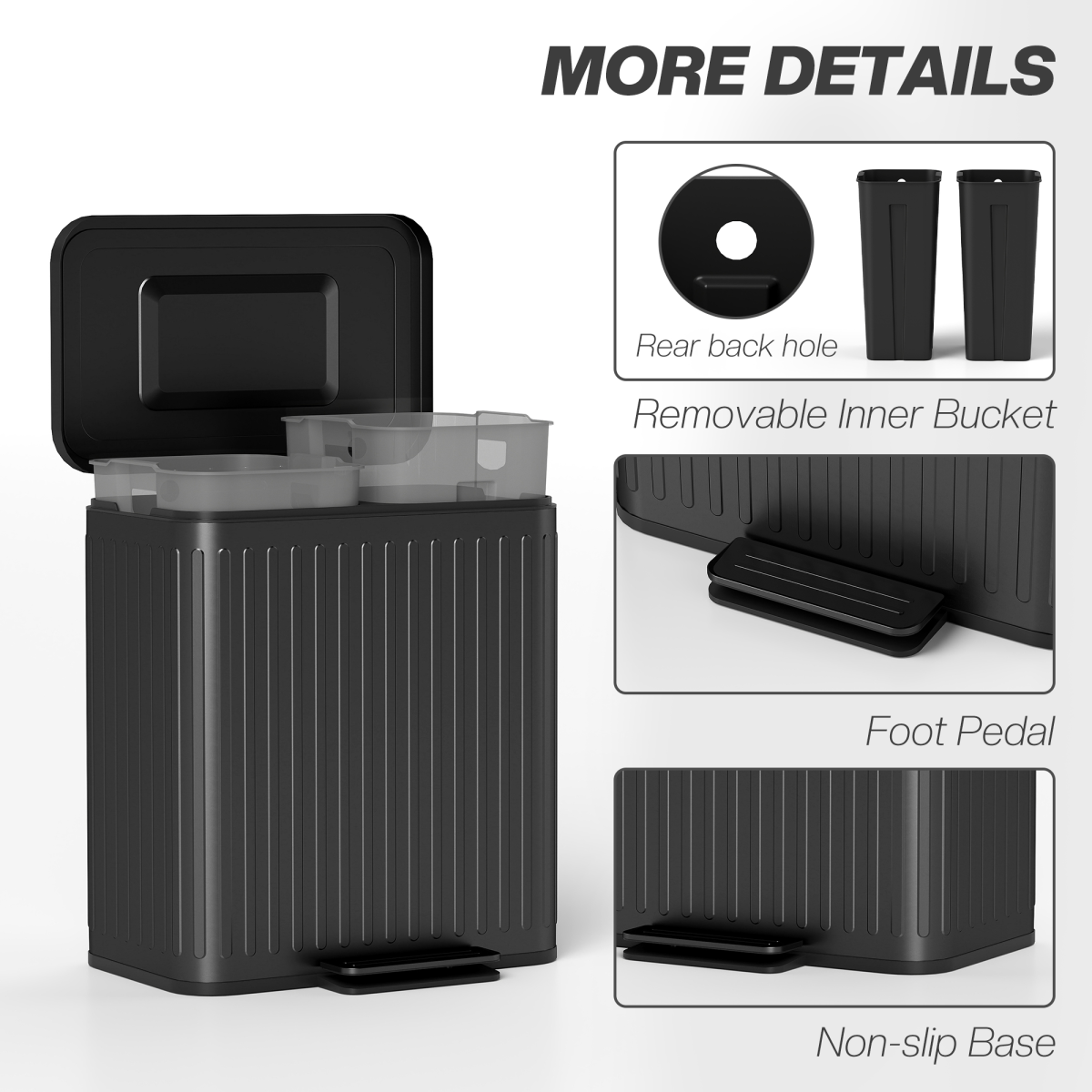 40L Dual Pedal Bin with Soft-Close Lid - Efficient Waste Management