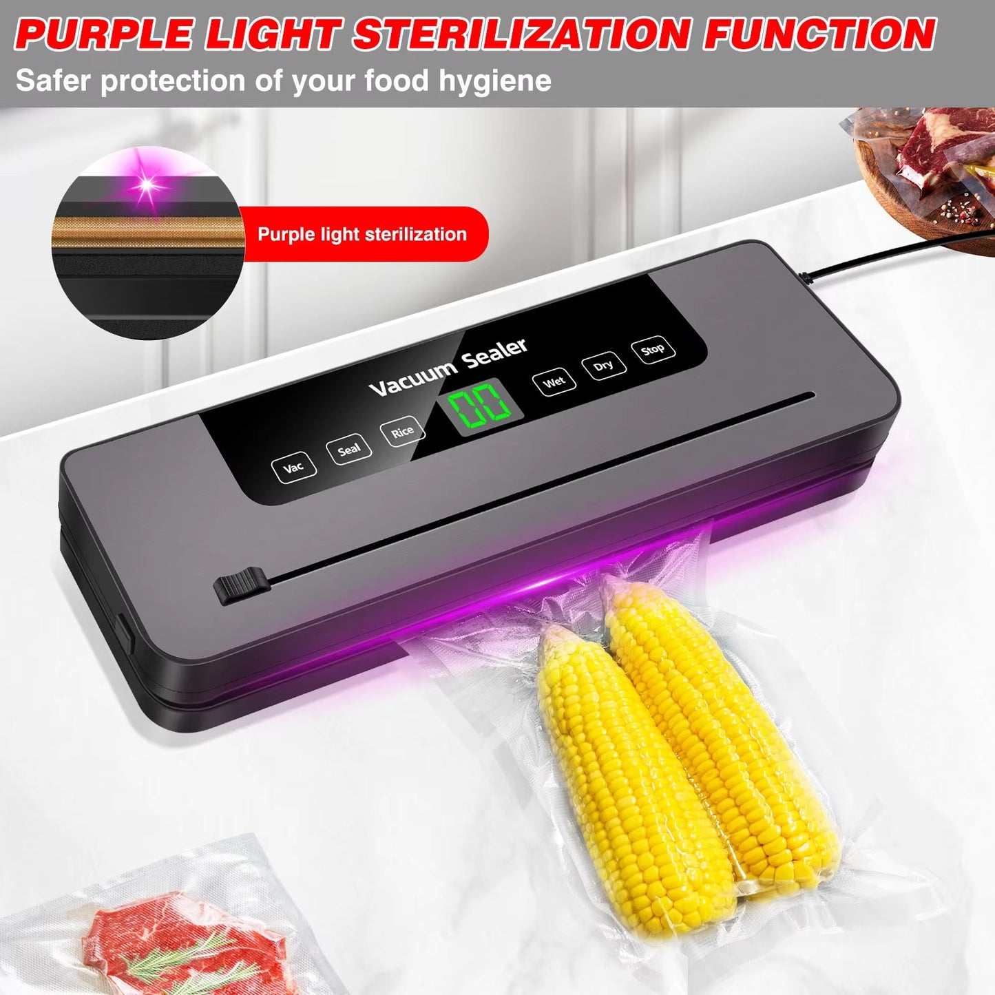 5-In-1 Multi-Functional Food Vacuum Sealer with 10 Sealer Bags