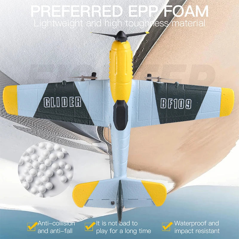 BF109 RC Plane - Professional 2.4G Remote Control EPP Foam Glider - Perfect Gift for Kids!