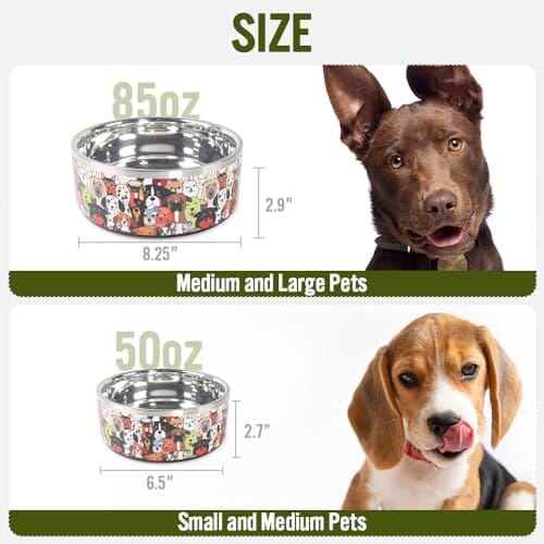 85 Oz - Large Double Walled Stainless Steel Bowl Non-Slip