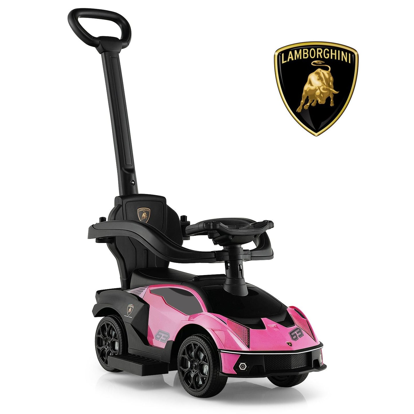 Luxury Lamborghini Ride-On Car for Kids with Convenient Push Handle