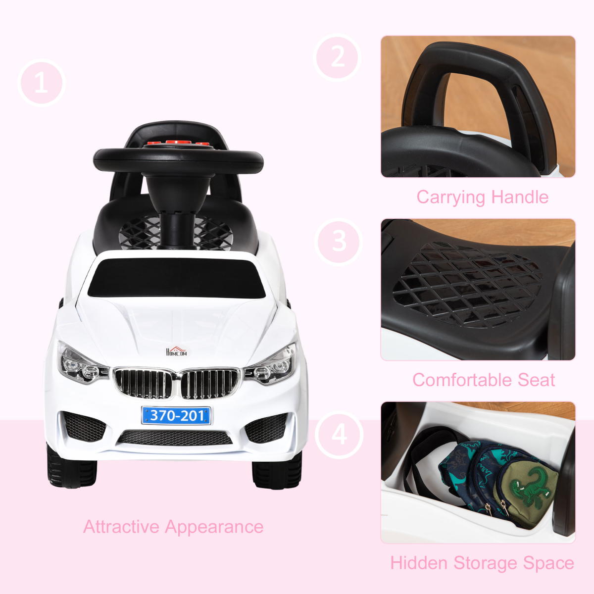 Realistic Red Ride-On Car for Toddlers - Safe & Fun Foot-to-Floor Slider