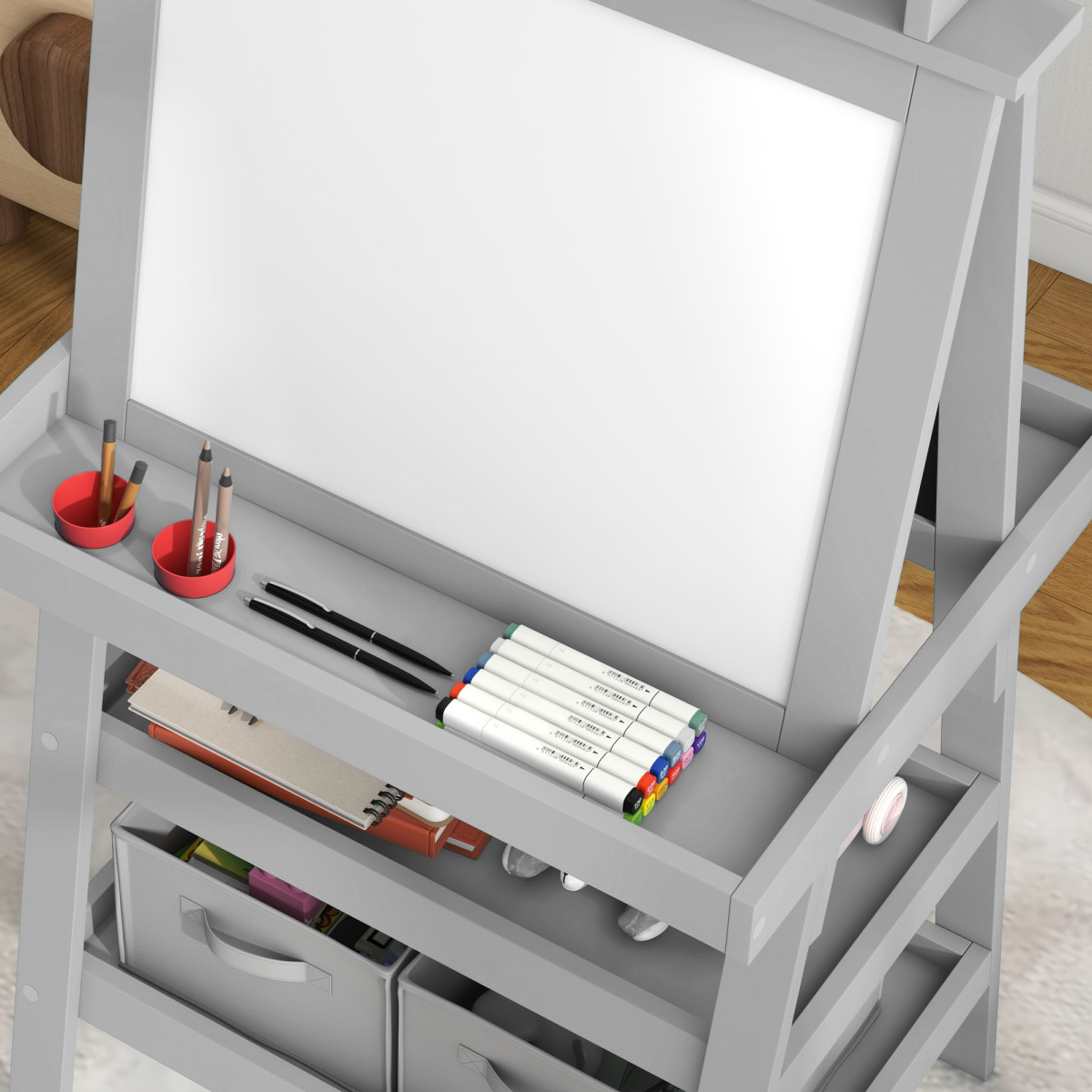 AIYAPLAY 3-in-1 Kids Art Easel: Double-Sided