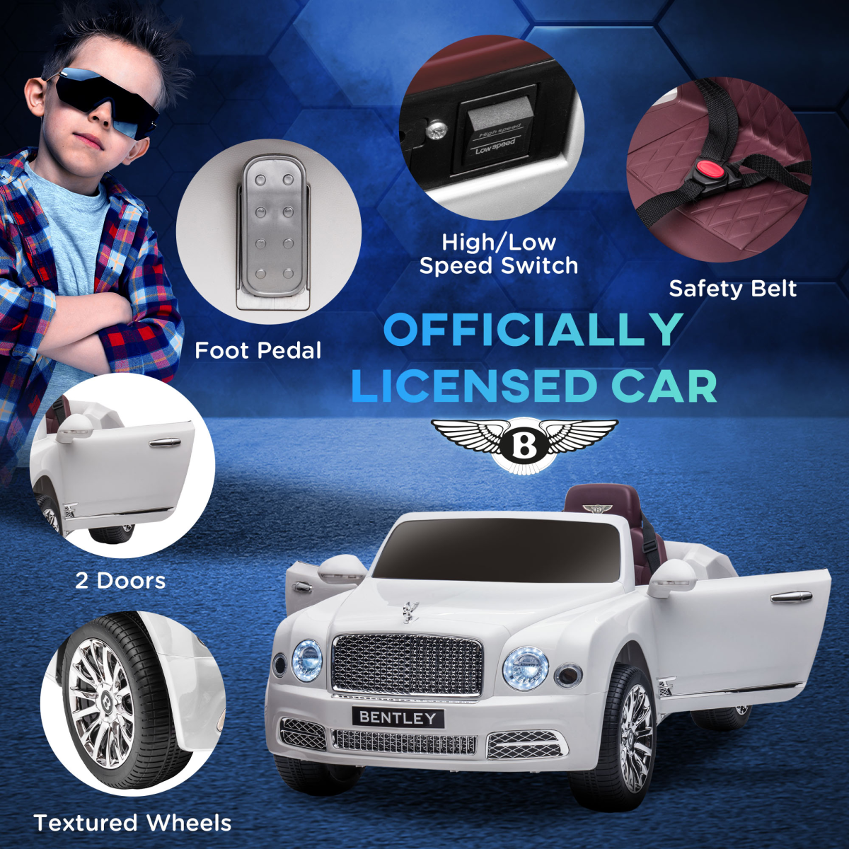 Luxury Bentley Mulsanne Electric Ride-On Car for Kids
