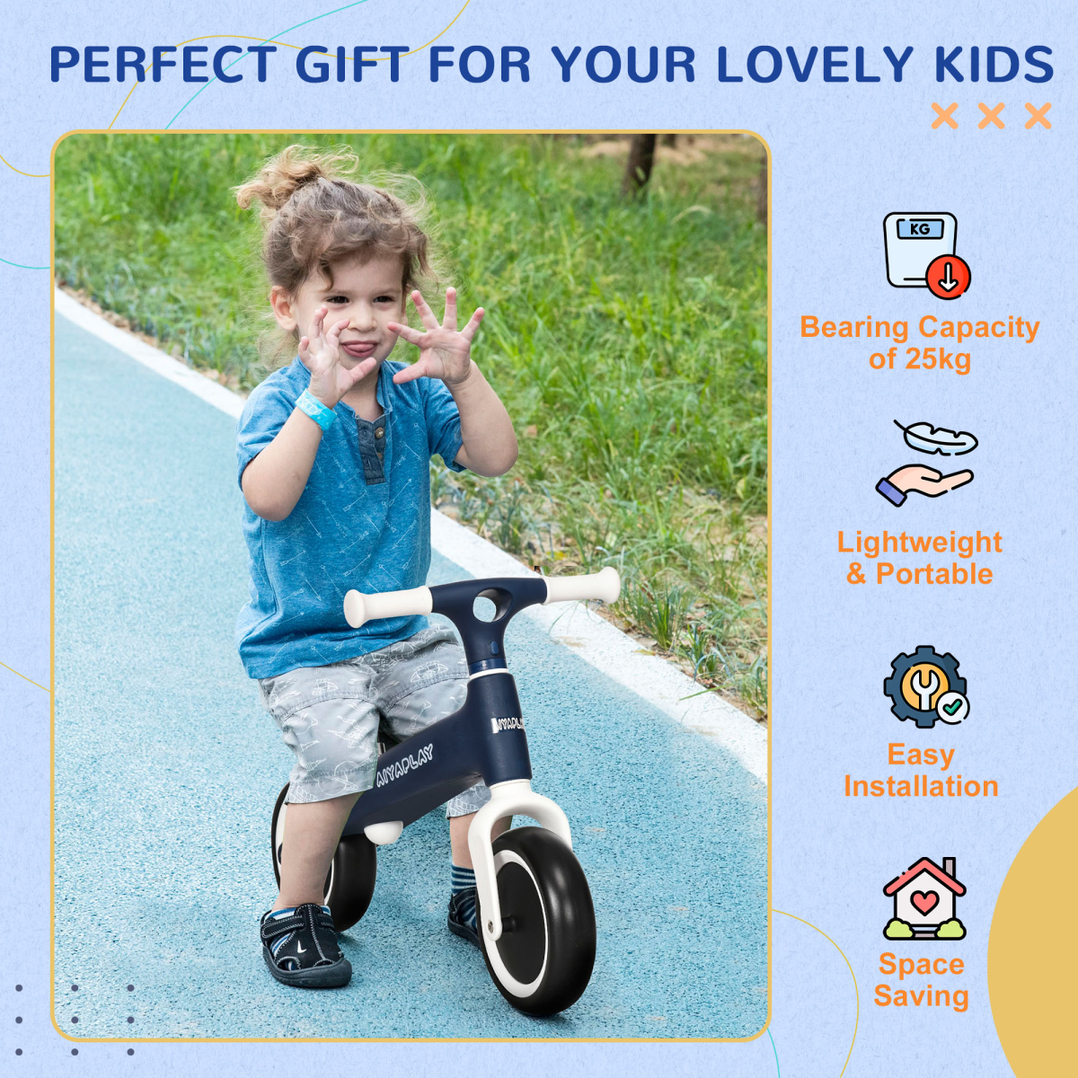 AIYAPLAY Adjustable Baby Balance Bike