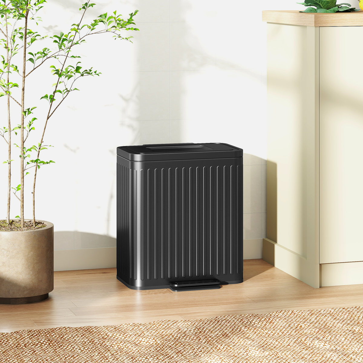 40L Dual Pedal Bin with Soft-Close Lid - Efficient Waste Management