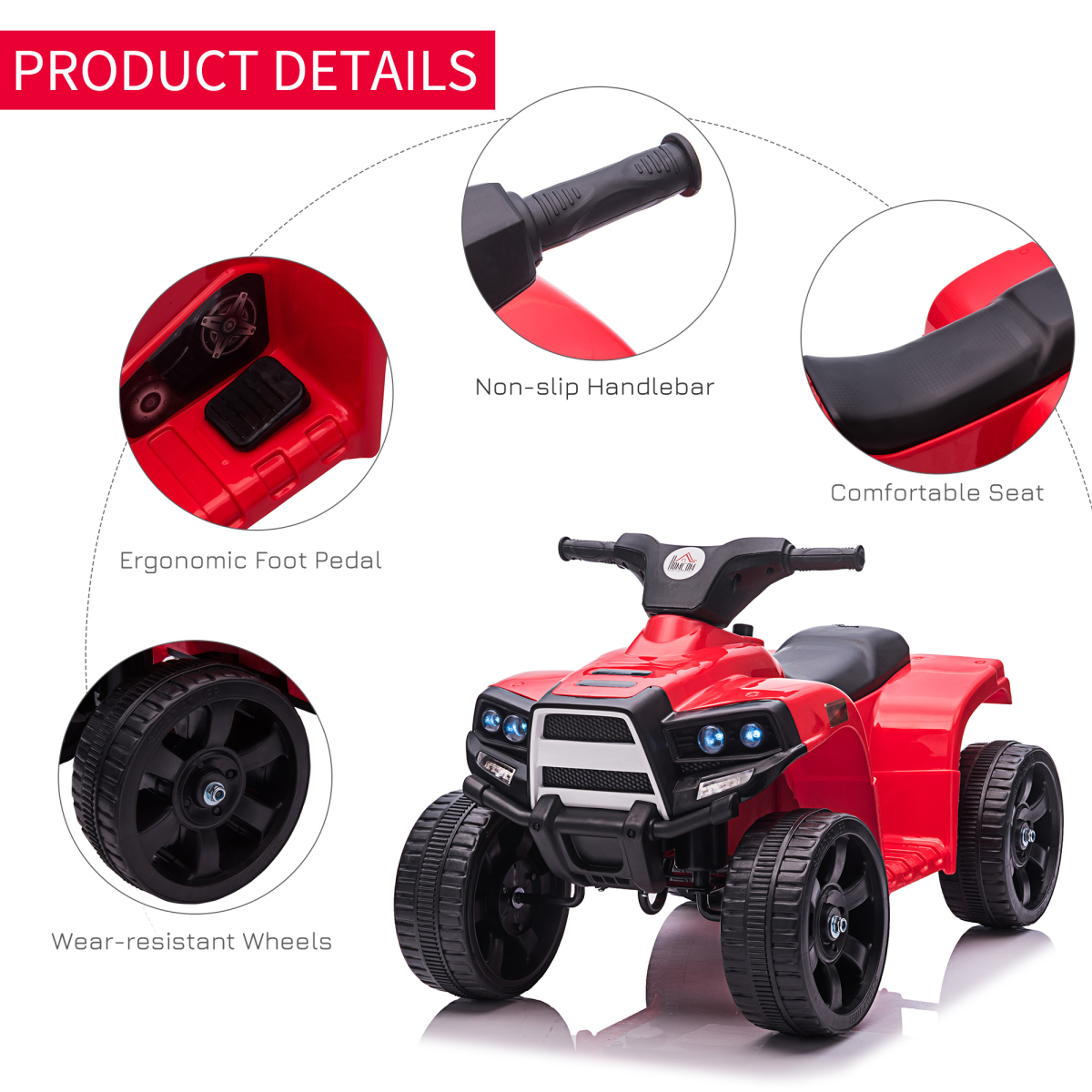 Thrilling Black 6V Electric ATV for Kids for 18-36 Months