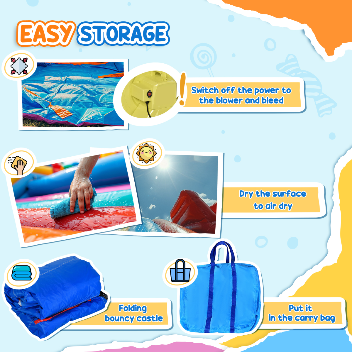 Rainbow Adventure Kids Bouncy Castle & Pool Trampoline