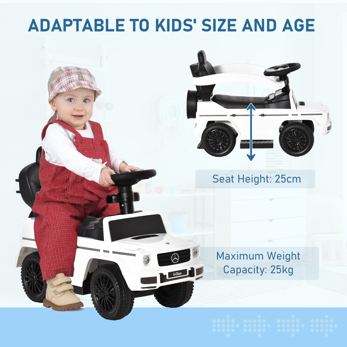 Mercedes Benz G350 Kids Ride-On Slider Stroller