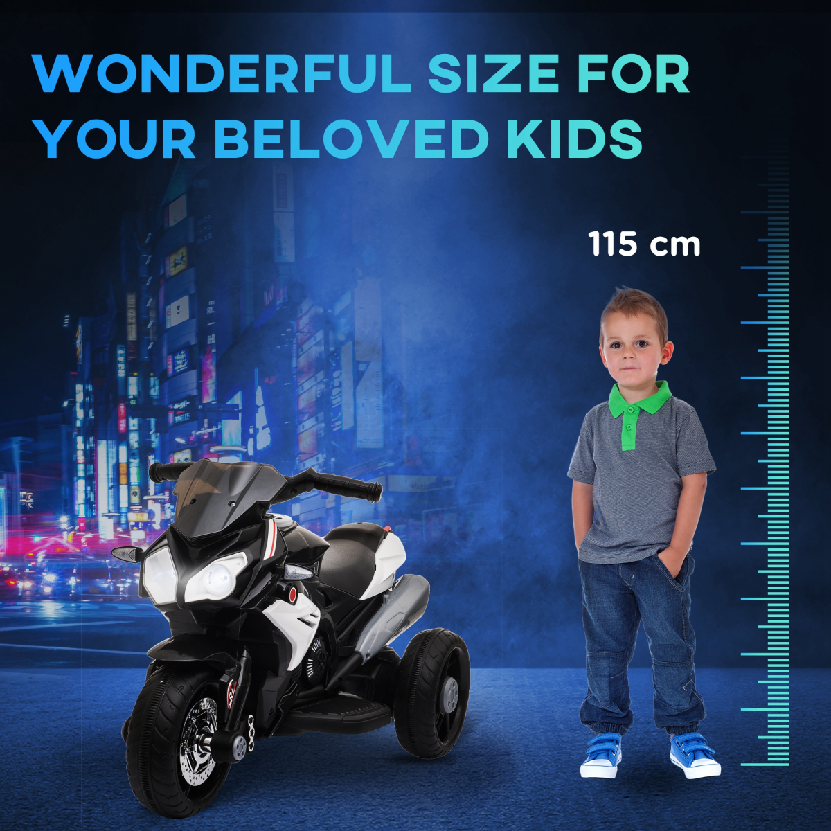 Electric Kids Motorcycle Ride-On with Music & Lights 6V