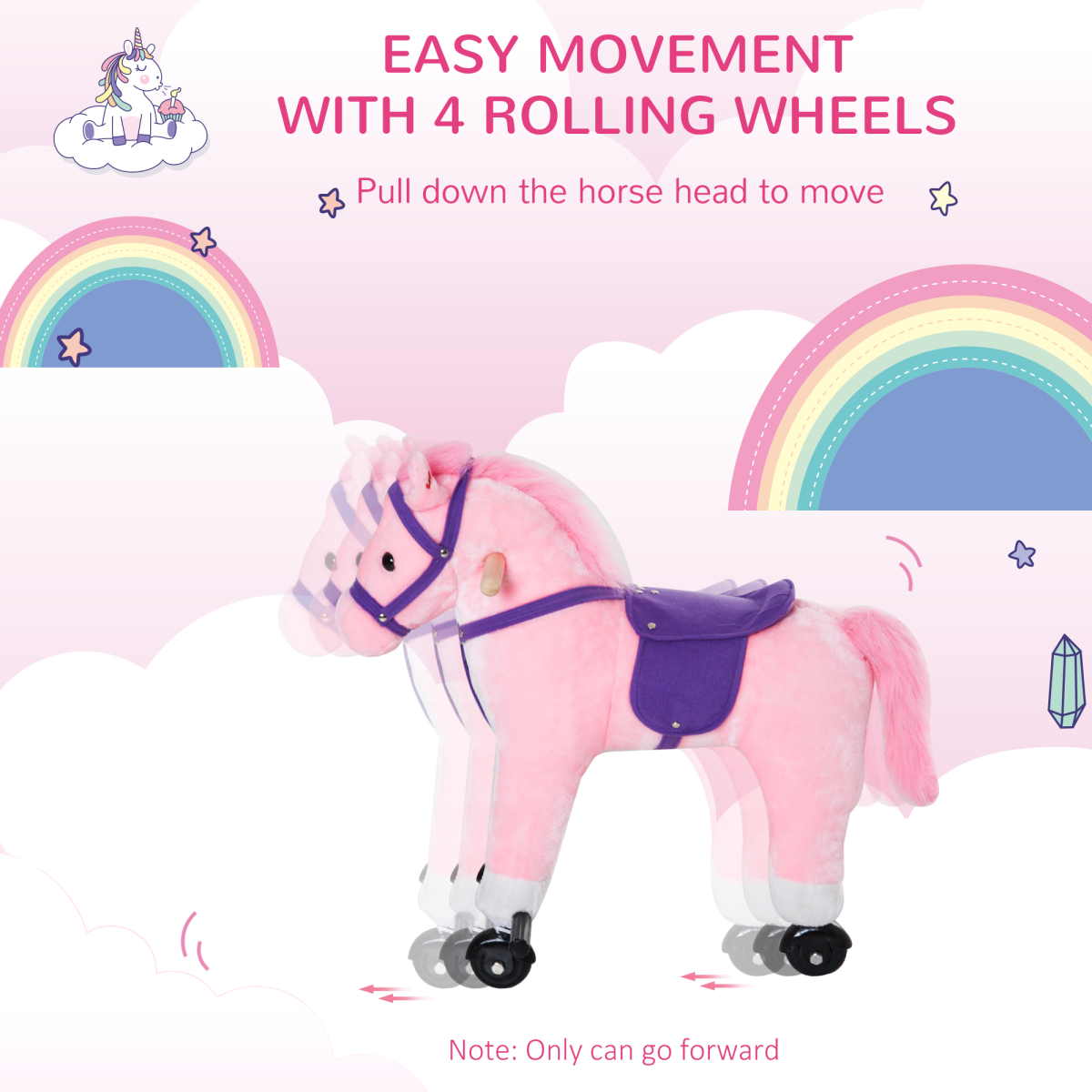 Deluxe Wheeled Rocking Horse