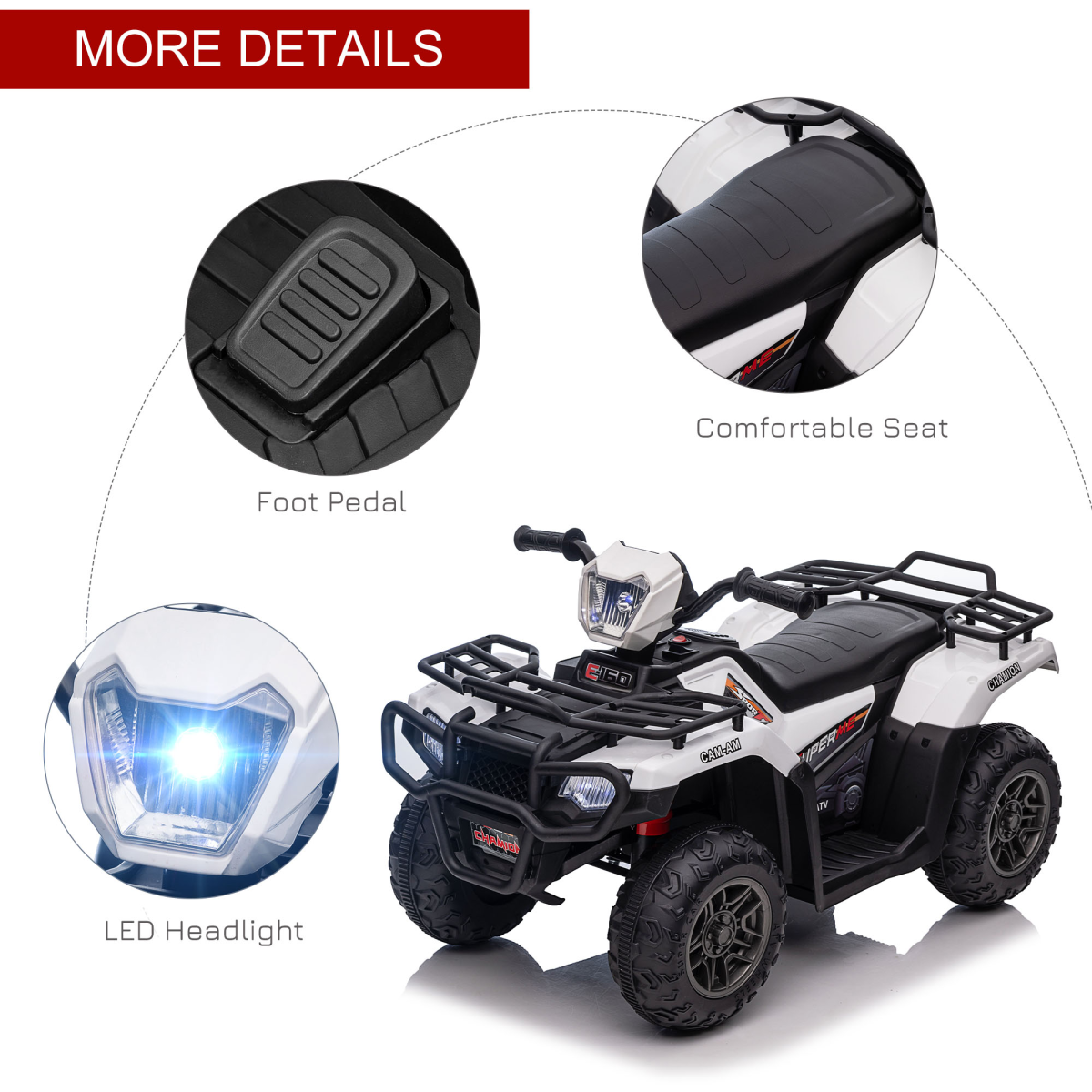 Kids 12V Electric Quad Bike – Fun, Safe Rides with Music & Headlights!