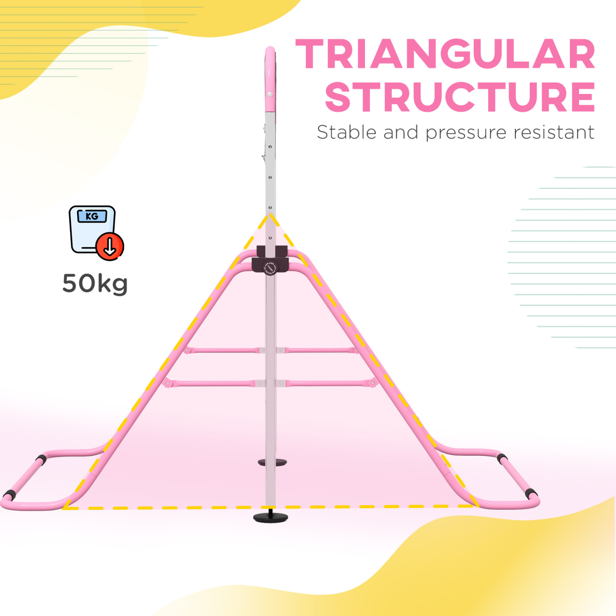 Adjustable Pink Kids Gymnastics Bar