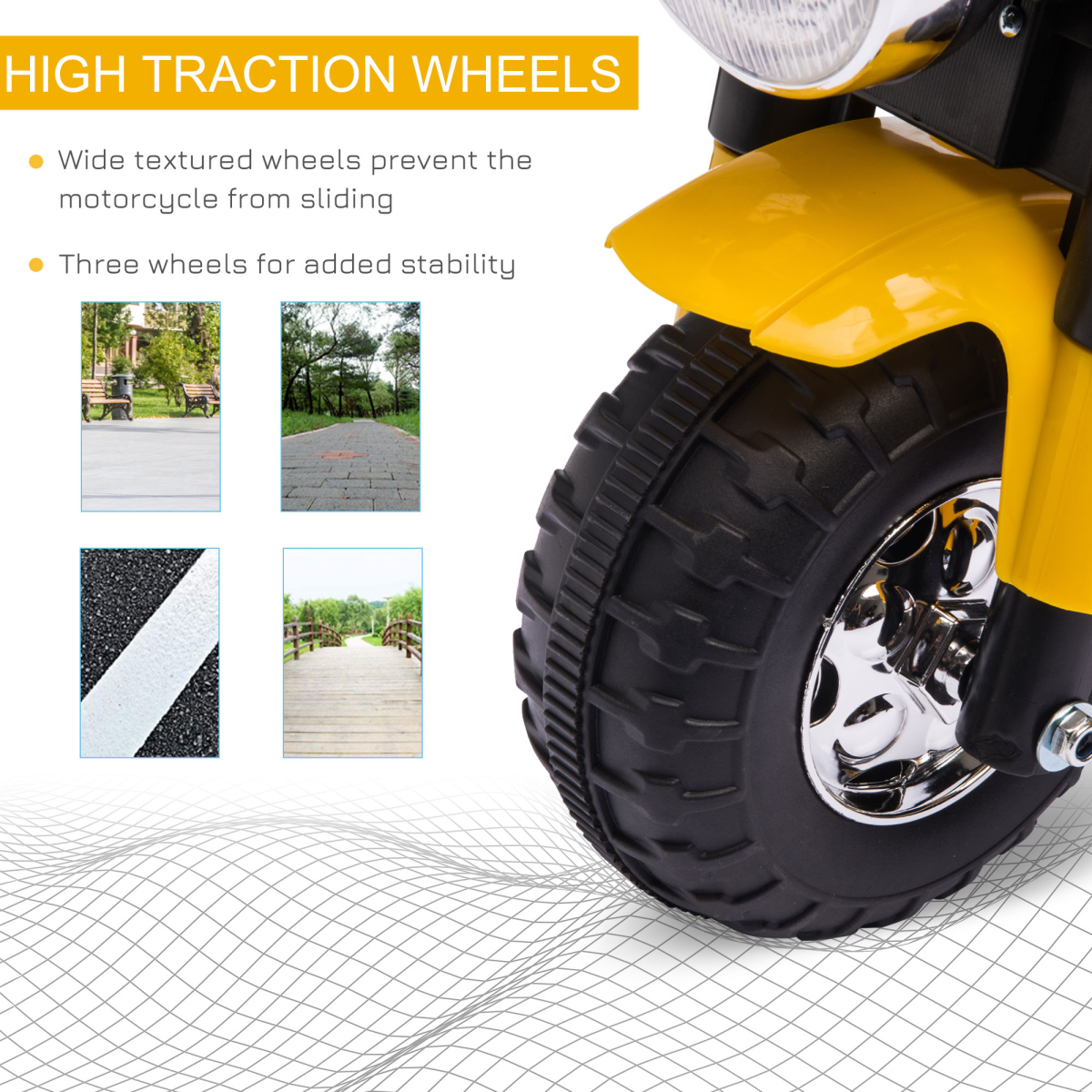 6V Kids Electric Motorcycle Ride-On Toy in Yellow