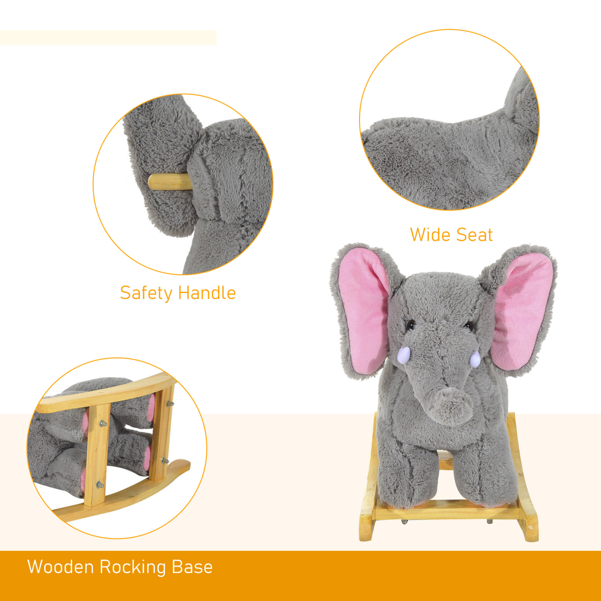 Elephant Rocker: Plush Adventure with Nursery Rhymes