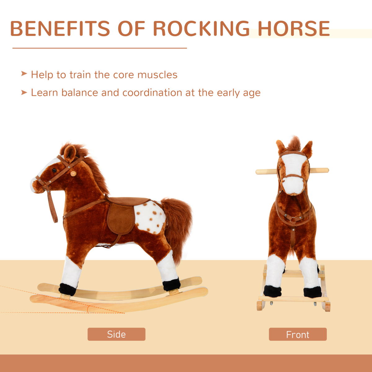 Rocking Horse Plush Toy with Neigh Sound