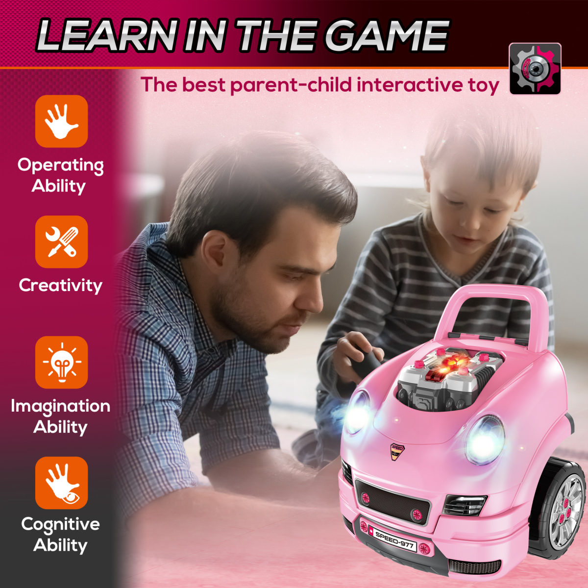 Vibrant Kids Truck Engine Toy Set for Ages 3-5