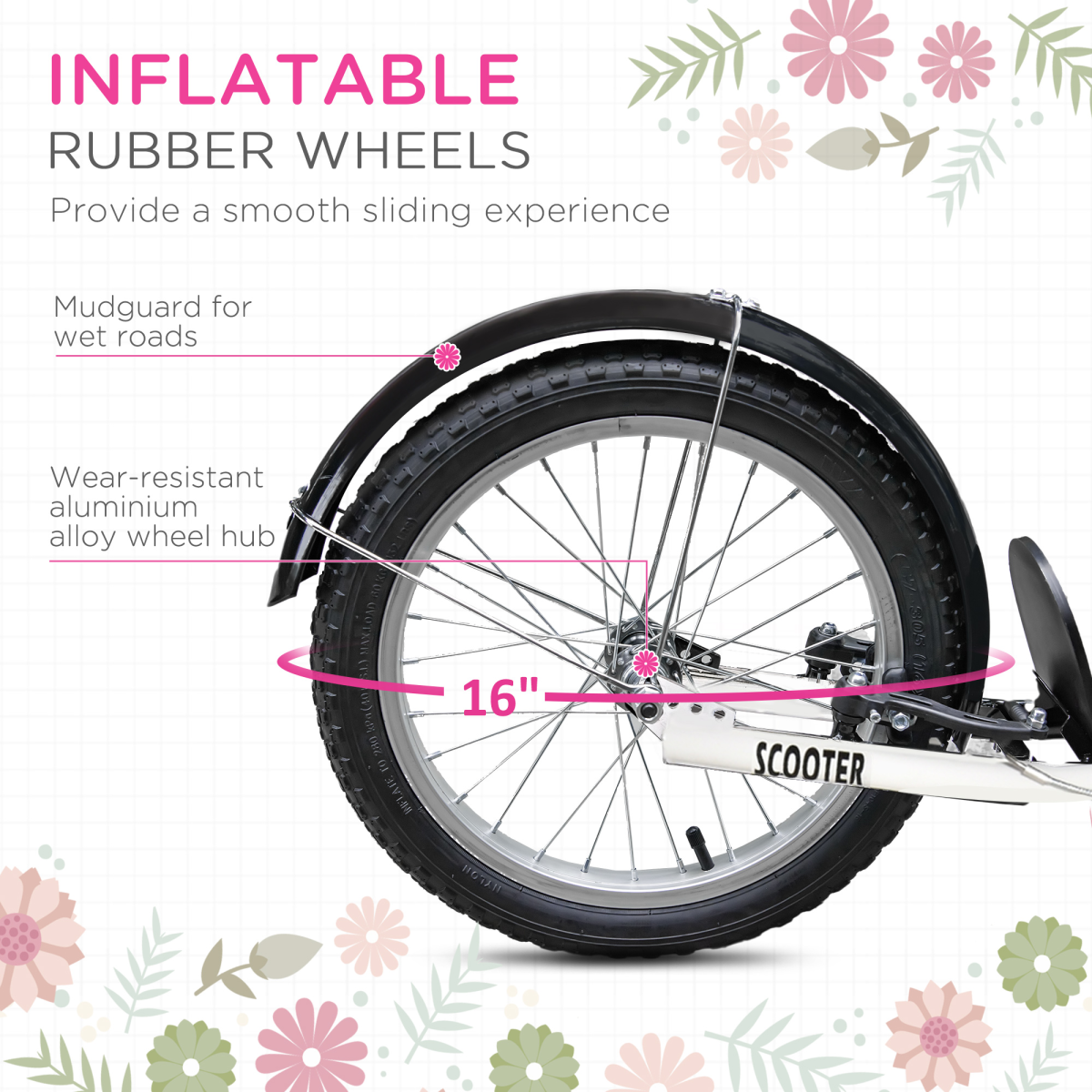 Adjustable Kids Kick Scooter with Dual Braking