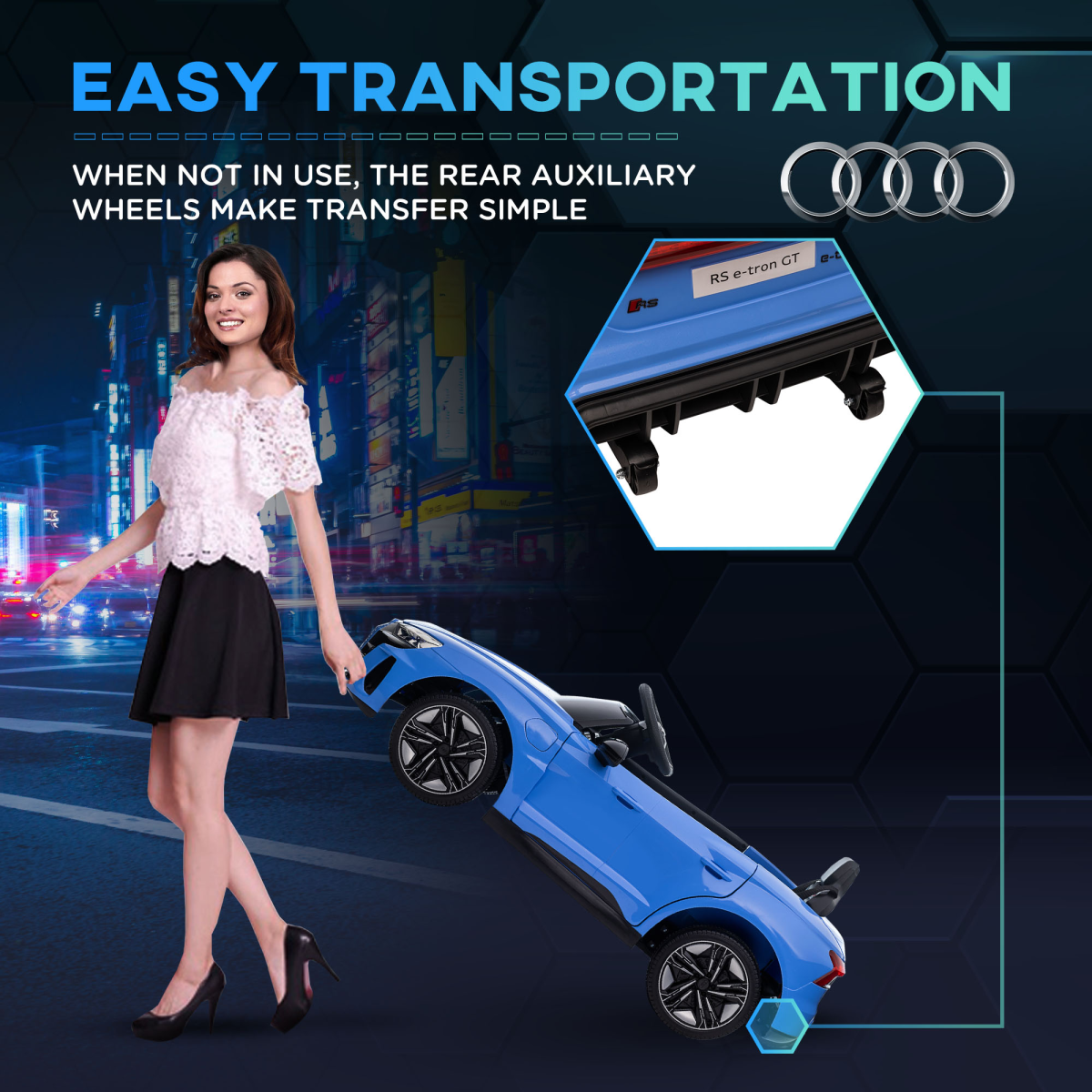 Blue Audi RS e-tron GT 12V Kids Electric Ride-On Car