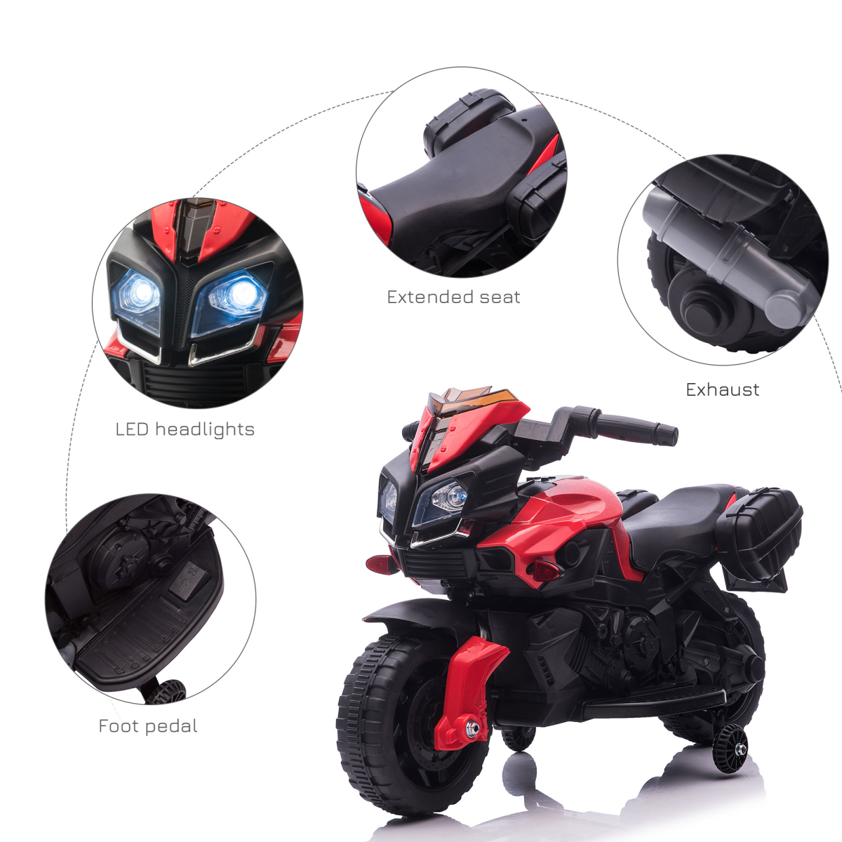 Red 6V Kids Electric Motorcycle Ride-On Toy - Fun & Safe Adventure!