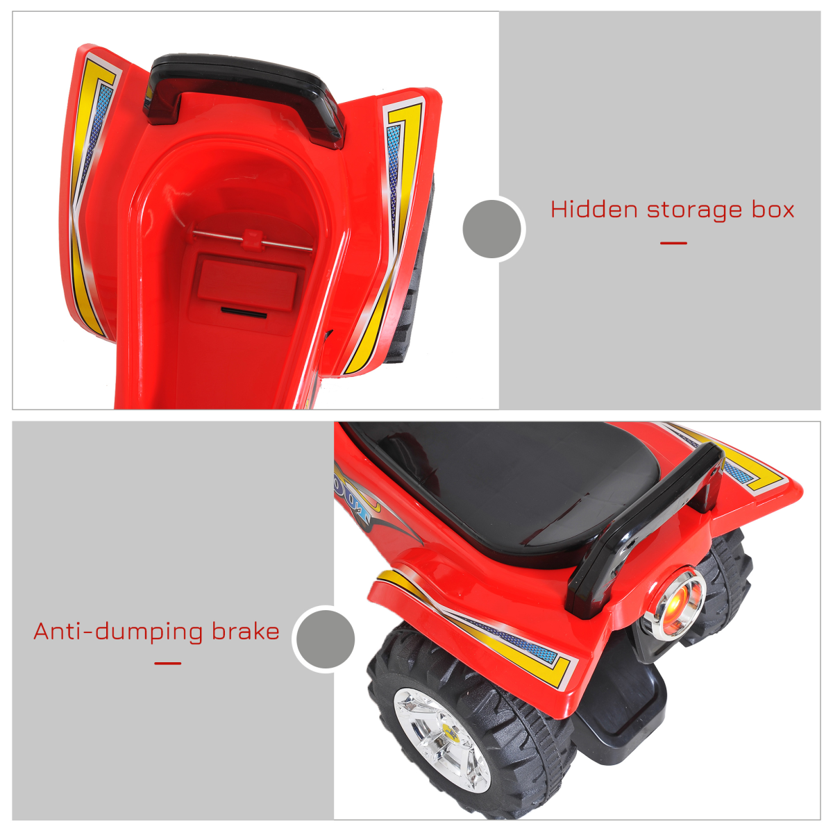 Adventure Awaits Kids Ride On Quad with LED Lights