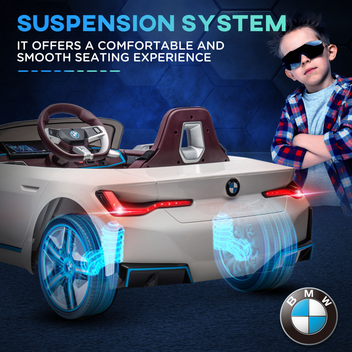 BMW i4 12V Kids Electric Ride-On Car - White | Fun & Safe for Ages 3-6!