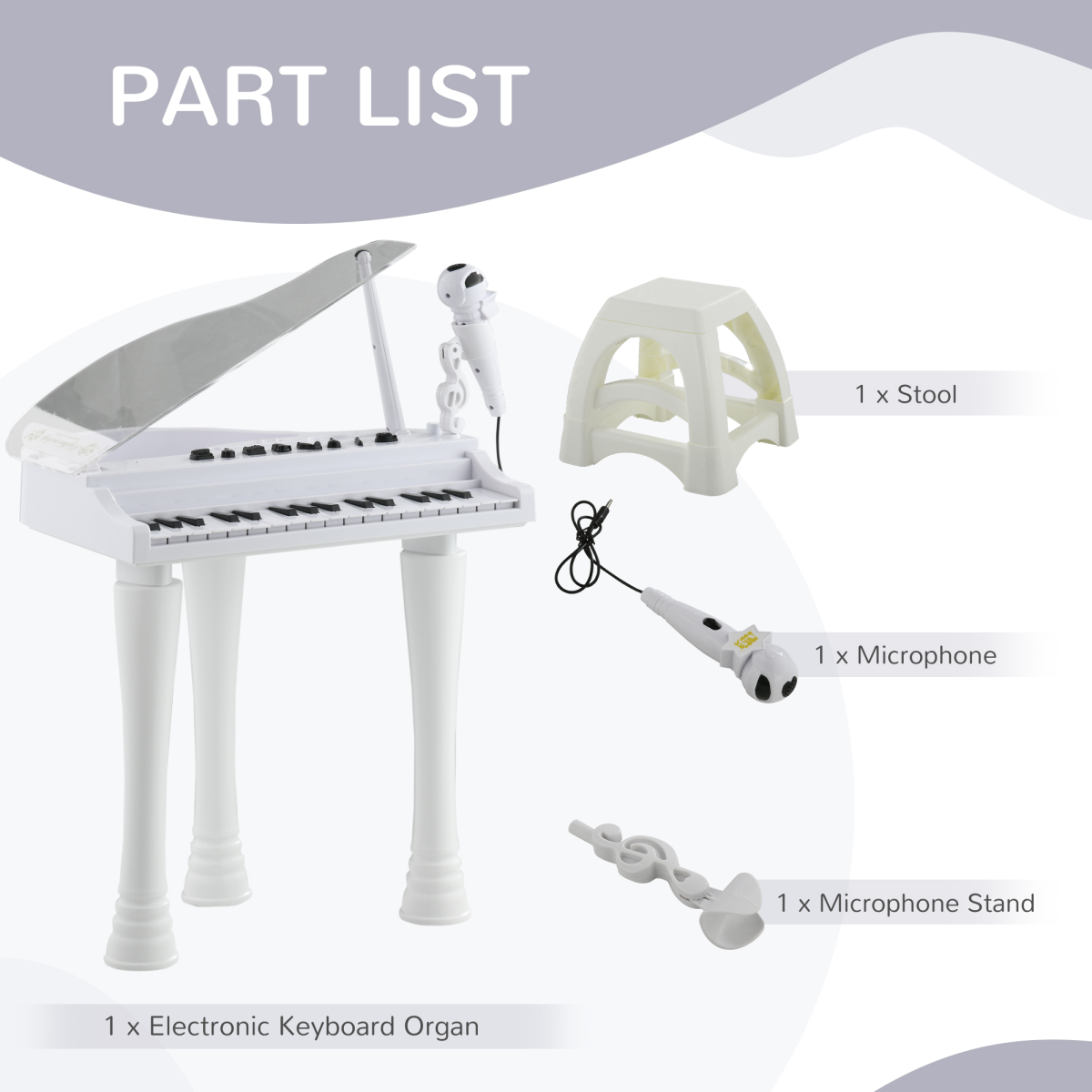 AIYAPLAY 32-Key Kids Piano Keyboard with Microphone