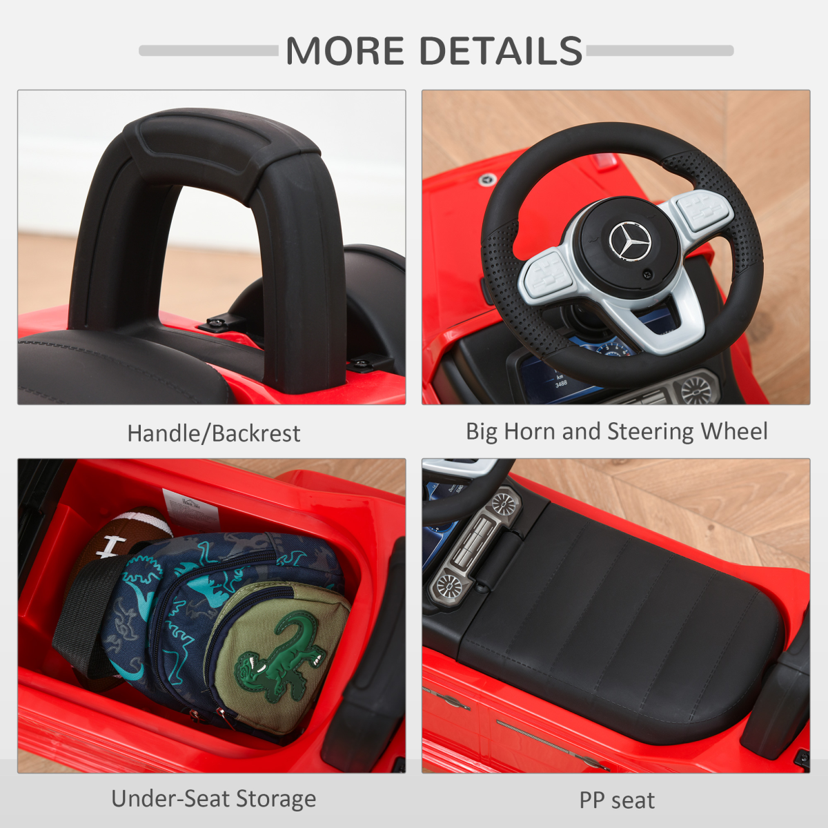 Benz G350 Kids Ride-On Sliding Car with Storage