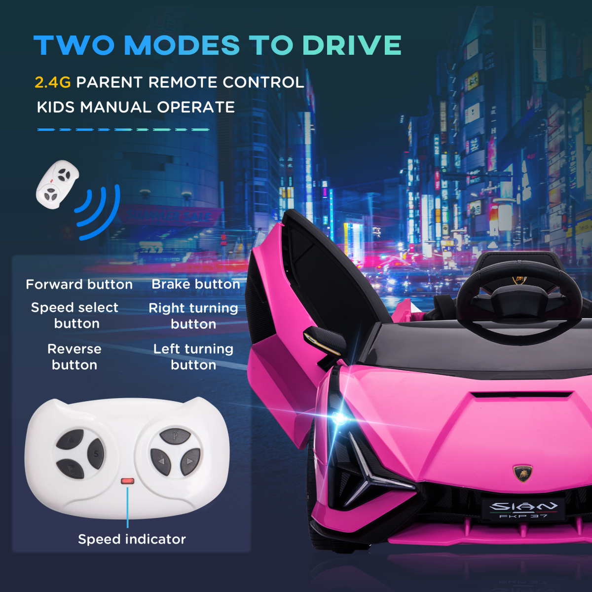 Lamborghini SIAN 12V Kids Electric Ride-On Car w/ Remote Control
