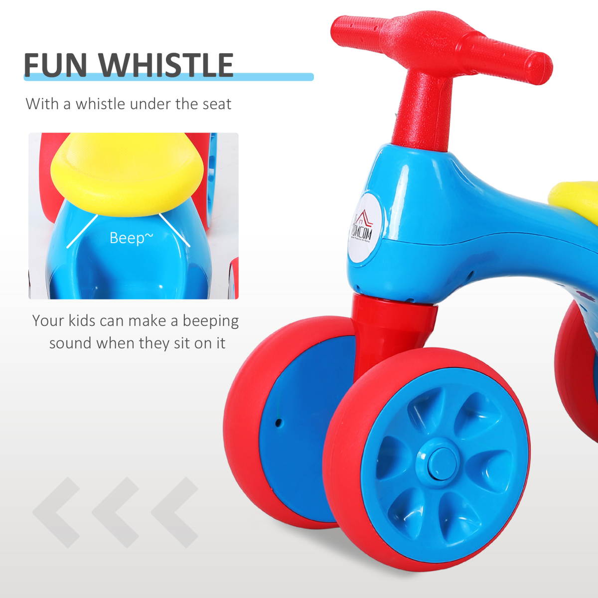 Colorful Baby Balance Bike with Storage Bin
