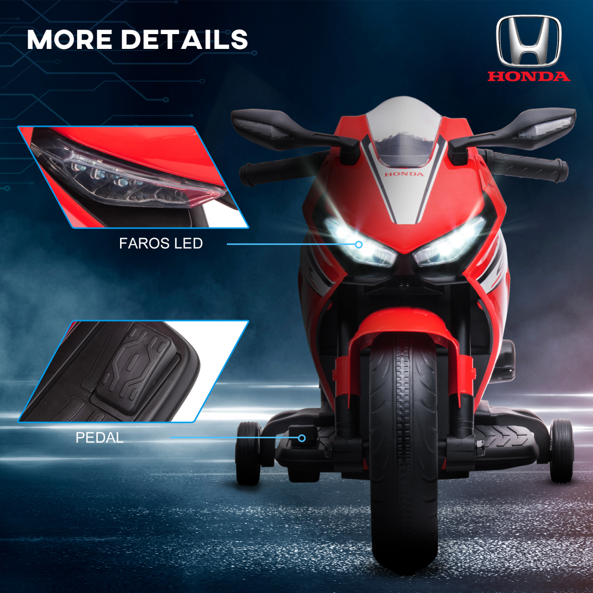 Honda 6V Kids Electric Motorbike Ride-On for Ages 3-5 - Red
