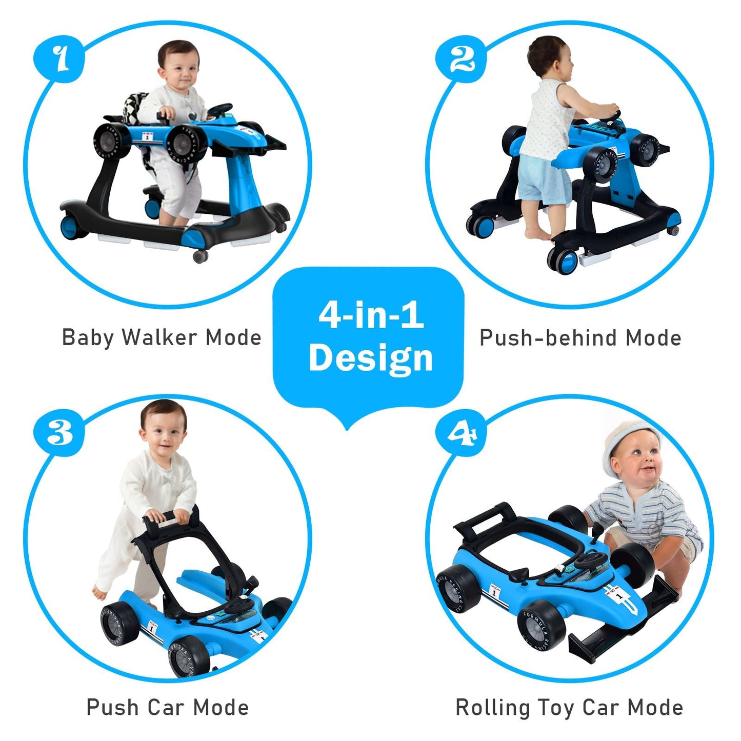 Versatile 4-In-1 Baby Push Walker
