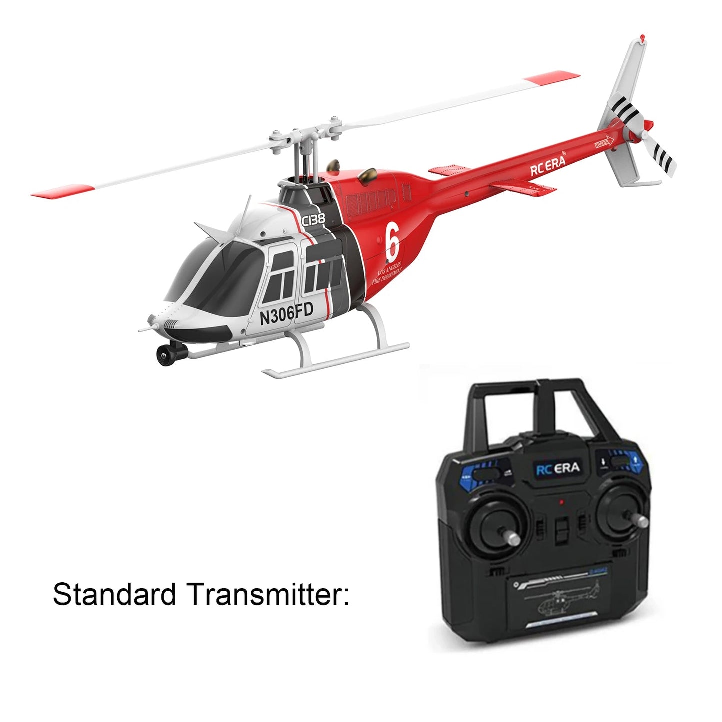 C138 BELL 206 Jet Ranger 6-Axis Gyro Stabilized 4-Channel RC Helicopter - Ready to Fly for Adults