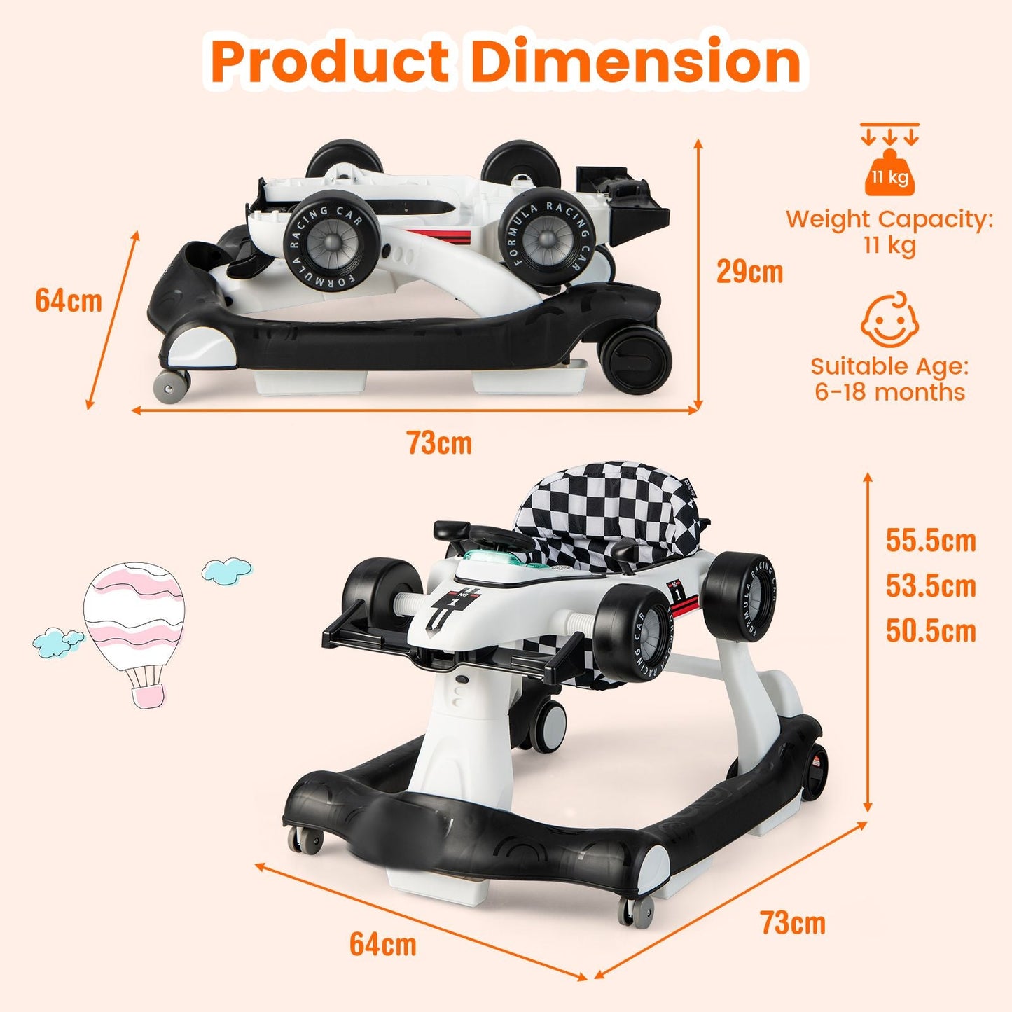 Versatile 4-In-1 Baby Push Walker