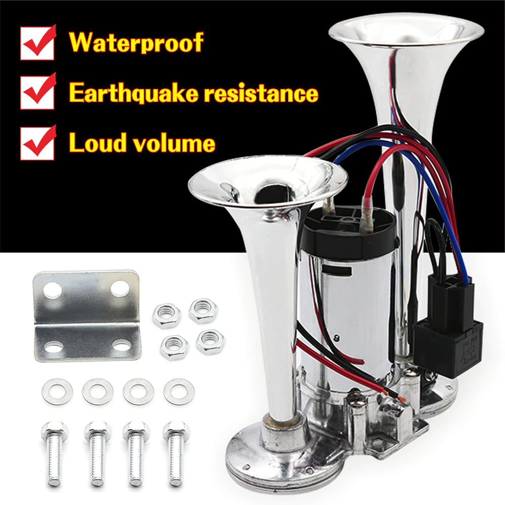 Car Electric Dual Horn Truck Boat Train Speaker: Loudest Trumpets 600DB