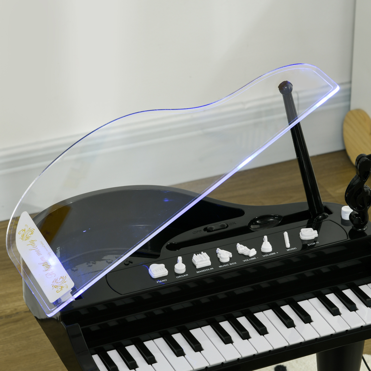 32-Key Kids Piano Keyboard Set with Microphone - Black