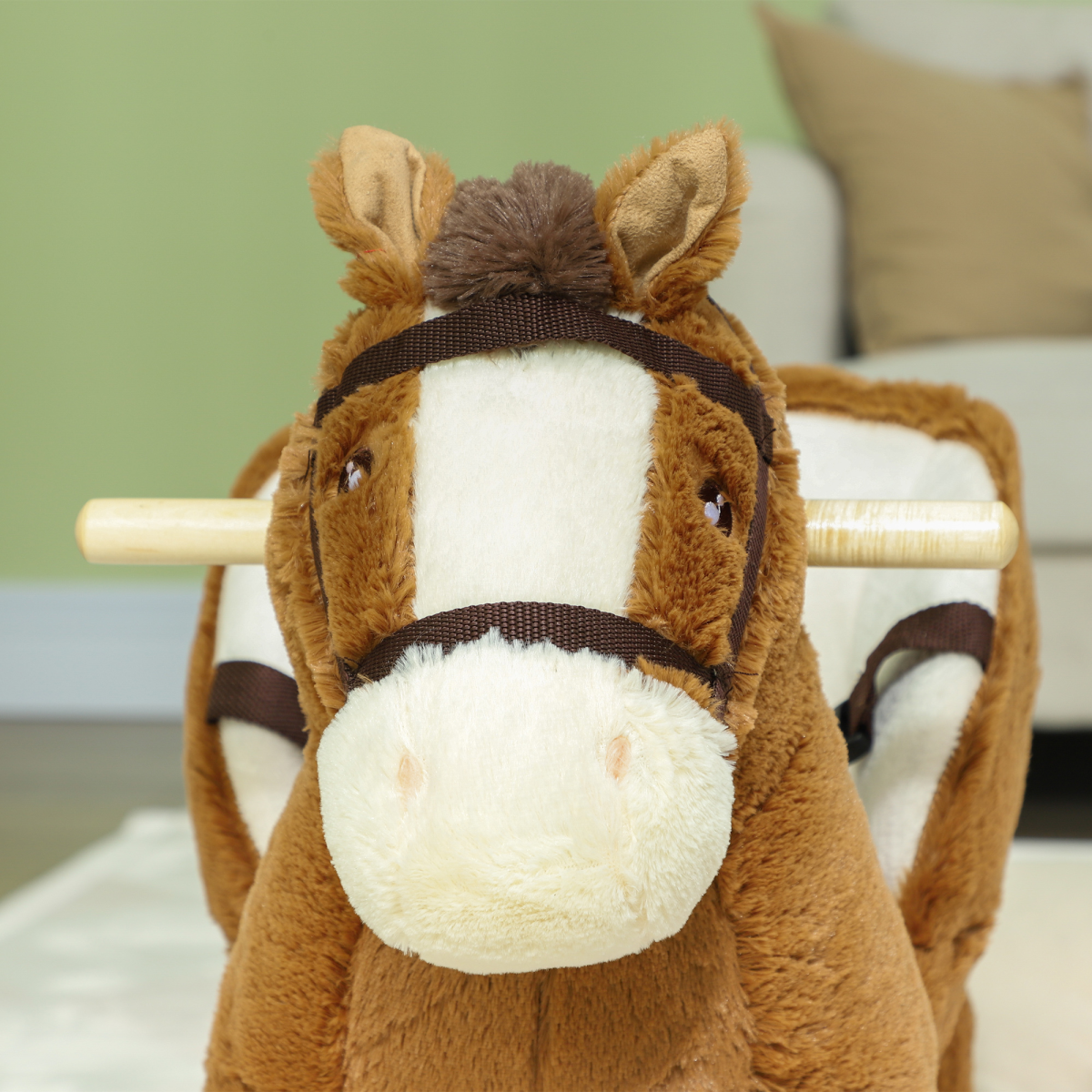 AIYAPLAY Rocking Horse for Kids - Cozy Brown