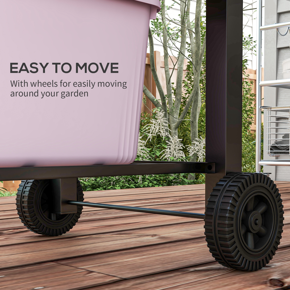 Adjustable Charcoal BBQ Trolley with Thermometer & Lid Handle