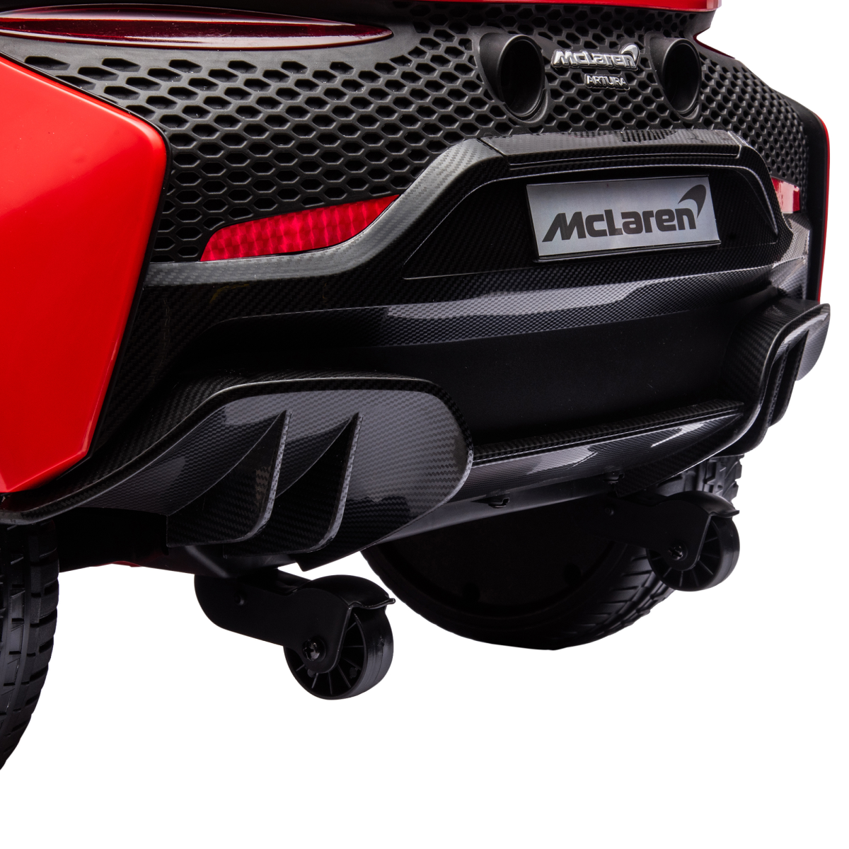 McLaren 12V Kids Electric Ride-On Car with Remote Control & Music - Red