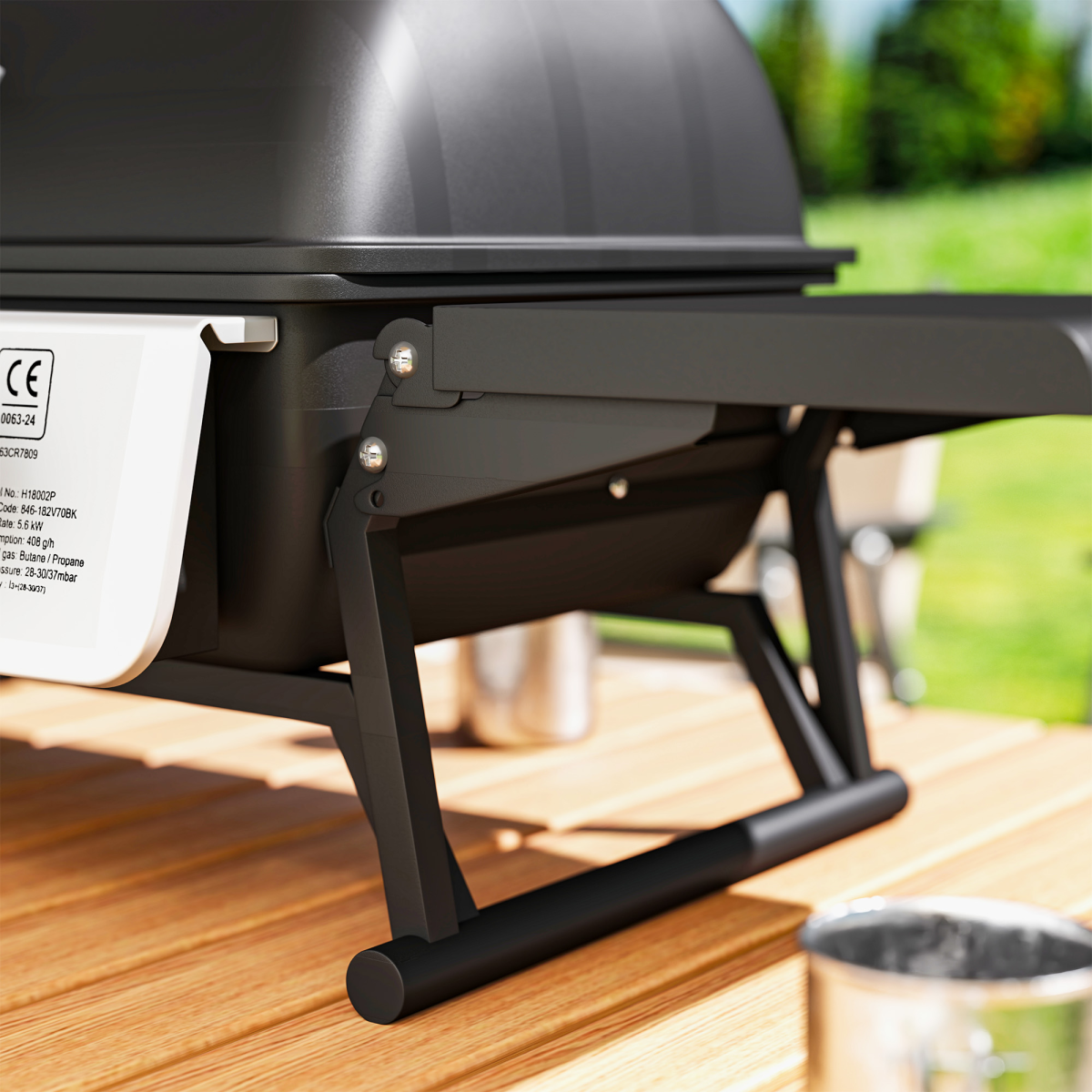 Compact Gas BBQ Grill with Thermometer