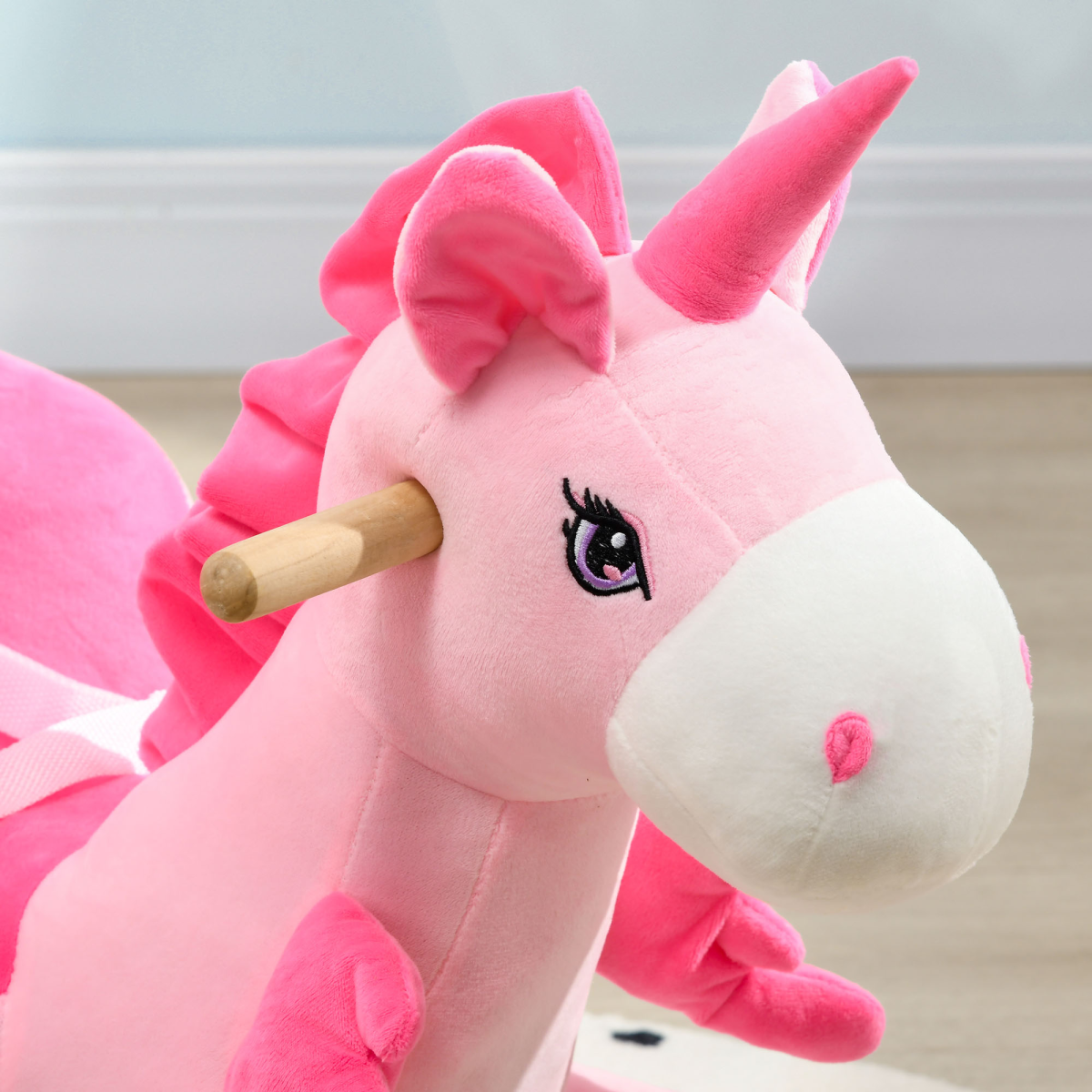 Plush Unicorn Rocking Horse with Music & Safety Belt