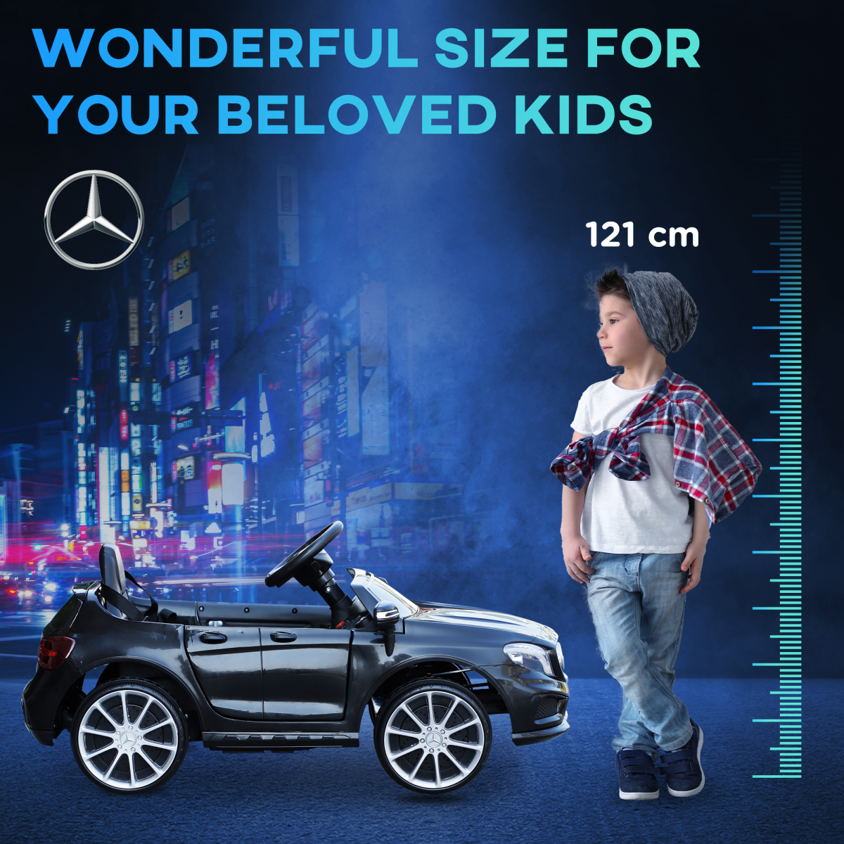 6V Licensed Mercedes Benz Kids Ride On Car W/ Remote Light Music Black