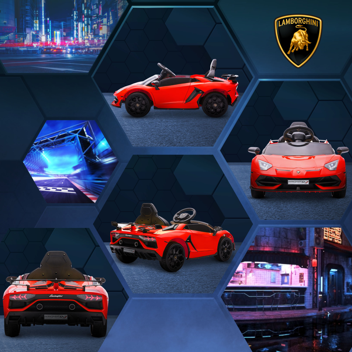 Rev Up Adventure: Lamborghini Aventador 12V Kids Electric Ride-On Car