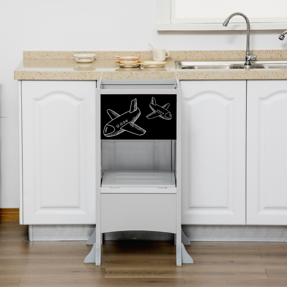 Creative Kids Step Stool with Blackboard & Lockable Rails
