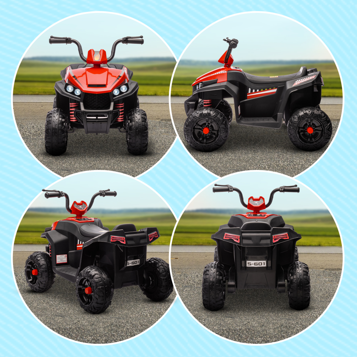 AIYAPLAY 12V Kids Electric Quad Bike