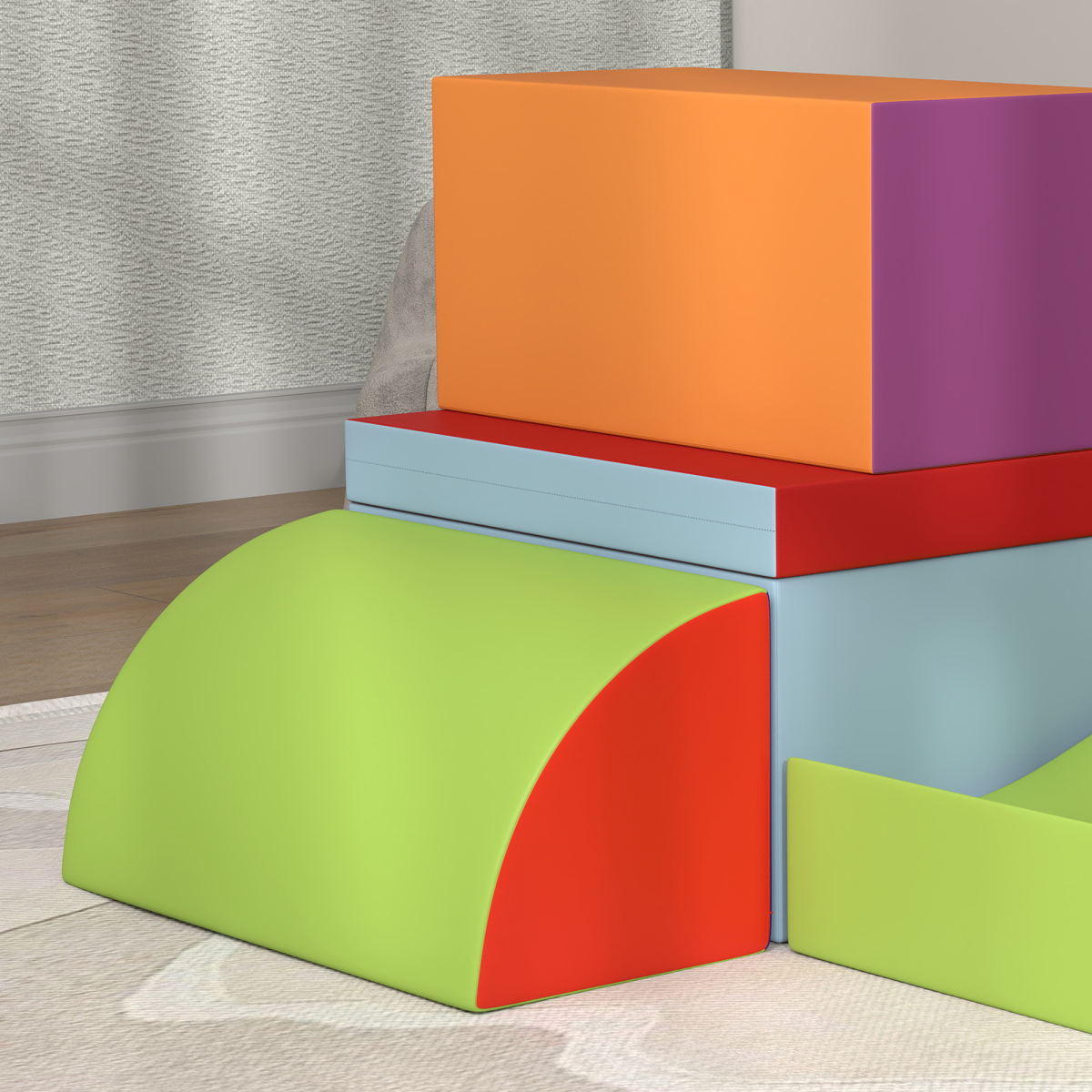 Colorful 7-Piece Kids Soft Foam Puzzle Play Blocks